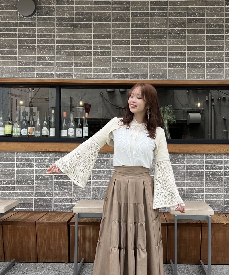 flare lace sleeve short bolero | AÉRMA boutique 