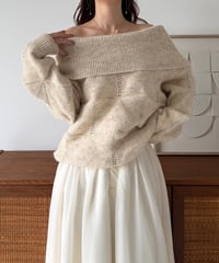 wide neck off shoulder knit