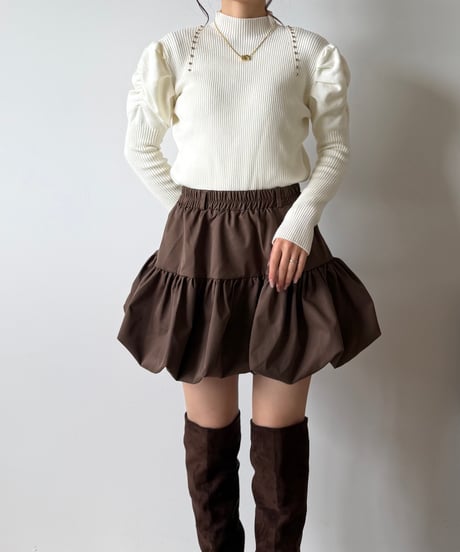 balloon tiered culotte skirt
