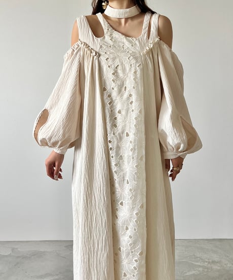 asymmetry off shoulder flower onepiece