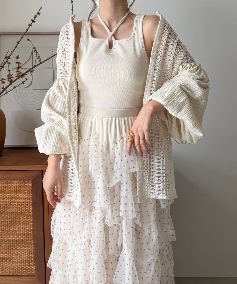 ANDMARY クロスストラップ タンクトップ ホワイト cross strap cup tank | AÉRMA boutique