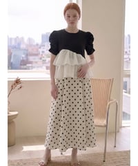 classical dot long skirt