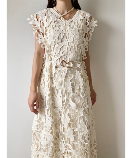 lace flower layered onepiece