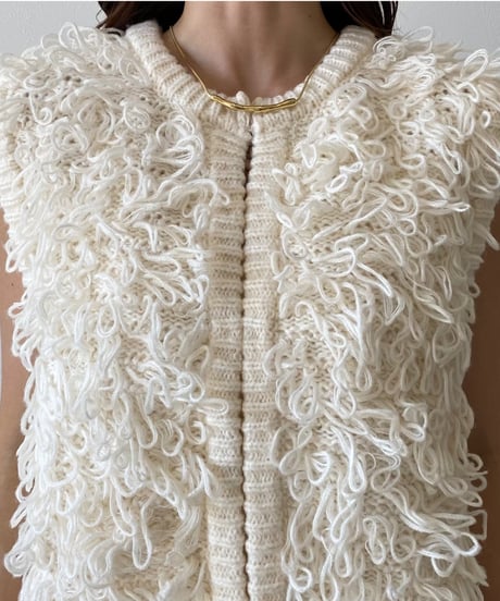 loop fringe knit vest