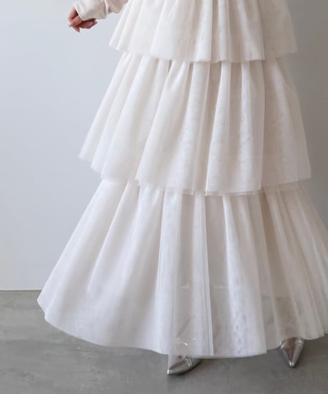 tiered tulle volume skirt