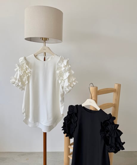 frill sleeve airy tops(3色)