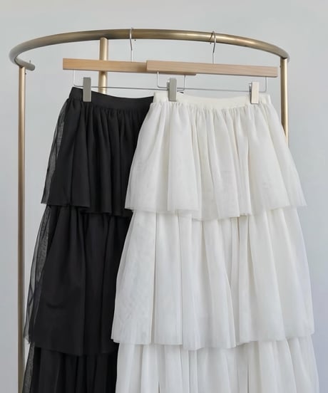 tiered tulle volume skirt