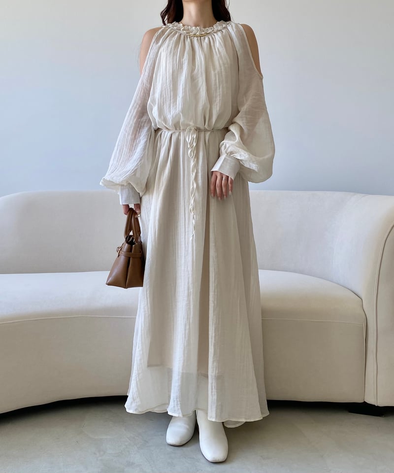 airy shoulder long onepiece | AÉRMA boutique