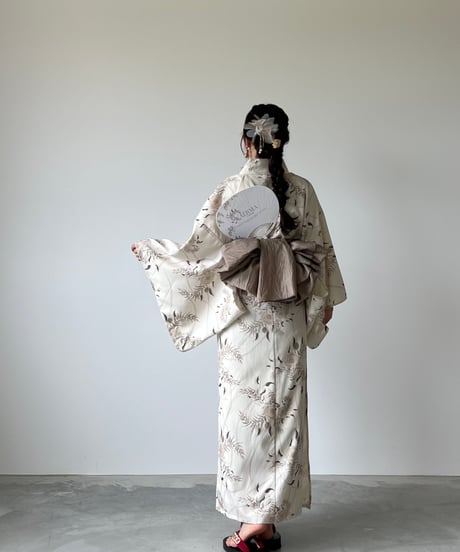 aèrma yukata.(浴衣＋帯)white