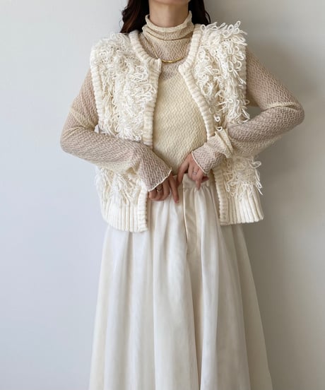loop fringe knit vest