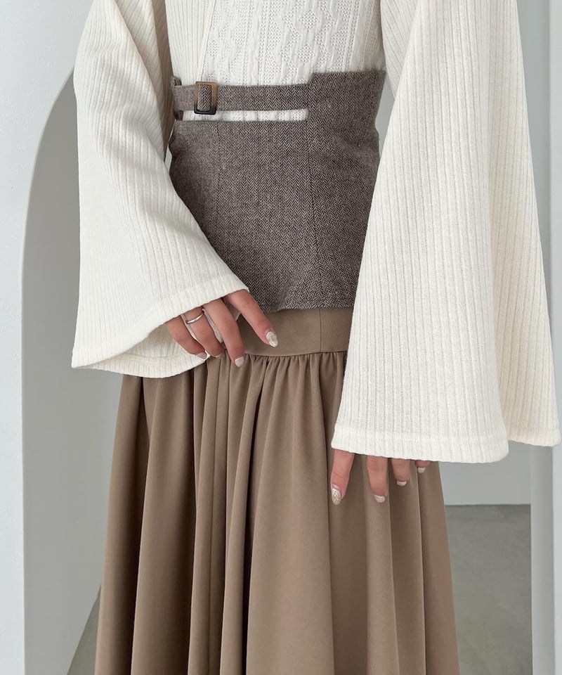 スカート aerma boutique skirt layered design belt skirt | AÉRMA boutique