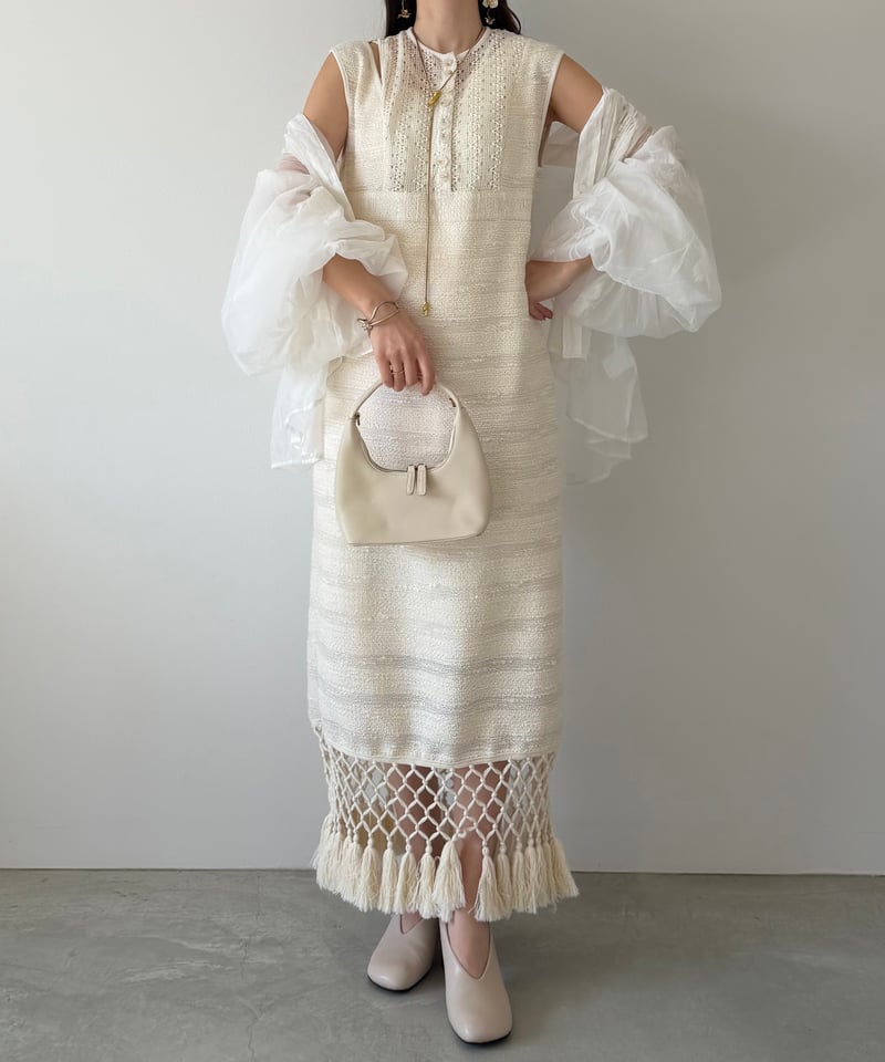 lace knit fringe onepiece | AÉRMA boutique
