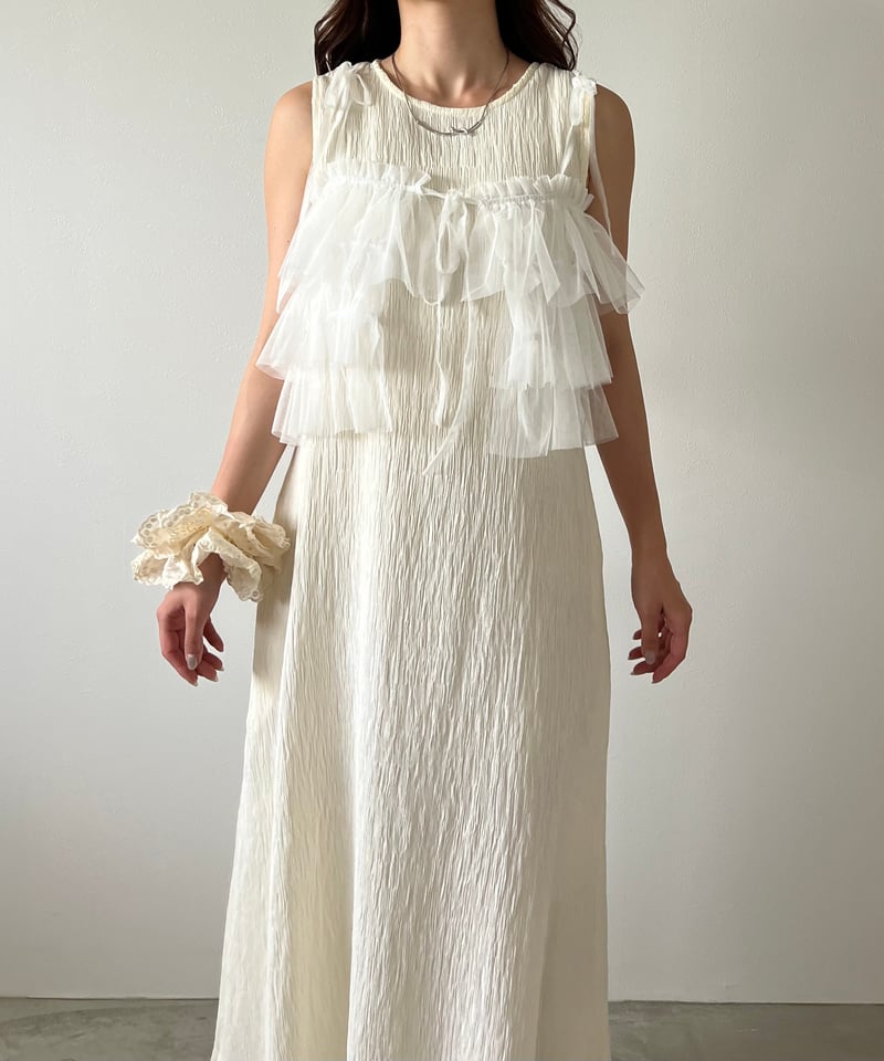 美品 AERMA boutique ワンピース embroidery volume cami onepiece | AÉRMA boutique