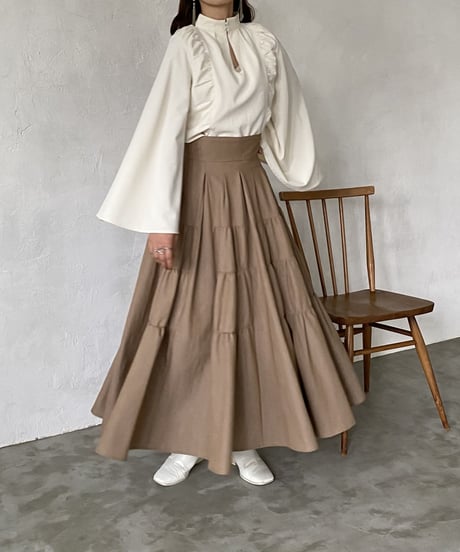 many way slit flare blouse