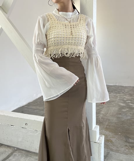 fringe short bustier