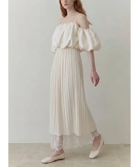 2way lace flare skirt(2色)