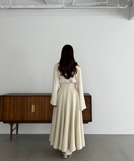 flare silhouette panel skirt(beige)