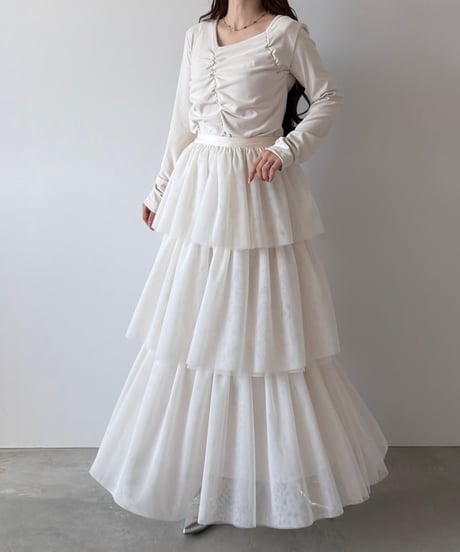 tiered tulle volume skirt