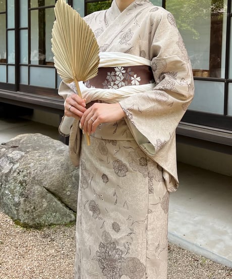 aèrma yukata.(浴衣＋帯)brown