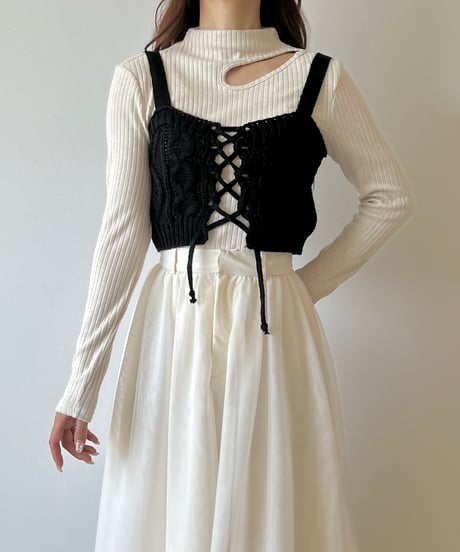 lace up knit bustier