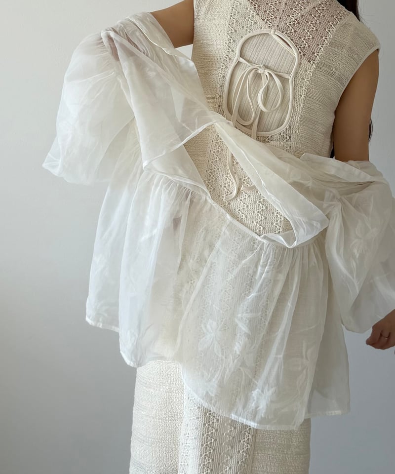 ワンピース mmeeme Fringe knit minionepiece lace knit fringe onepiece | AÉRMA boutique