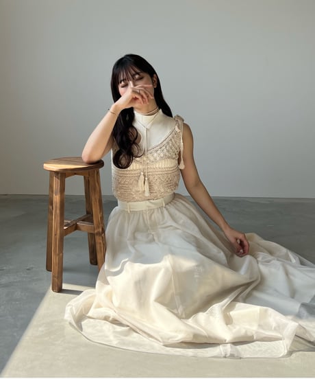 shoulder ribbon race bustier