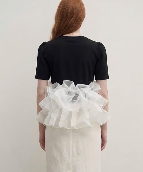 volume sheer frill tops