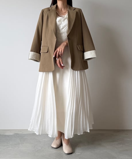 side pleats flare onepiece