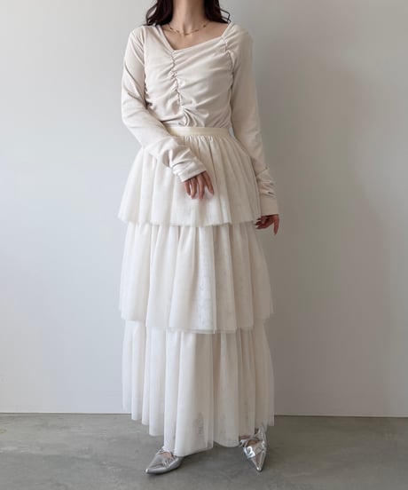 tiered tulle volume skirt