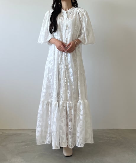 flower lace volume sleeve onepiece