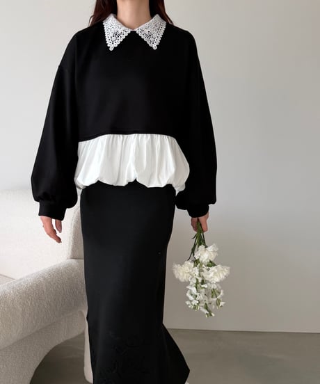 lace collar peplum balloon tops