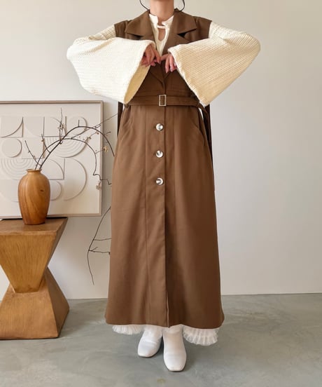 3way layered trench coat(brown)