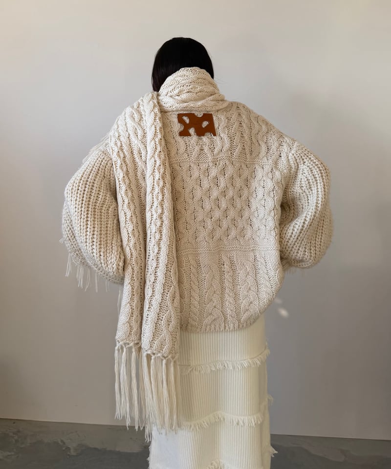 patchwork cable knit cardigan | AÉRMA boutique