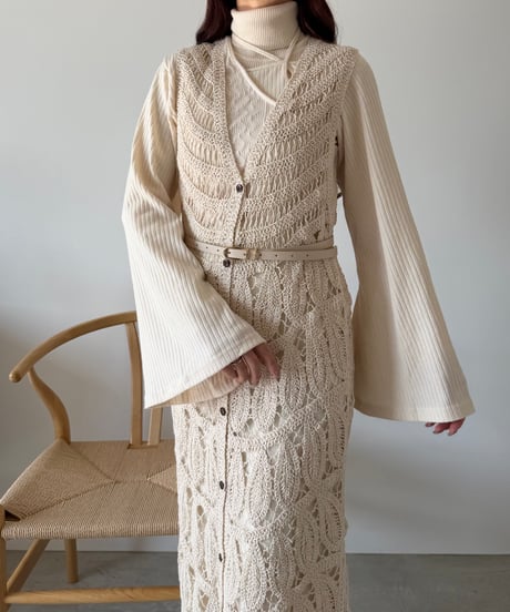 crochet race long vest