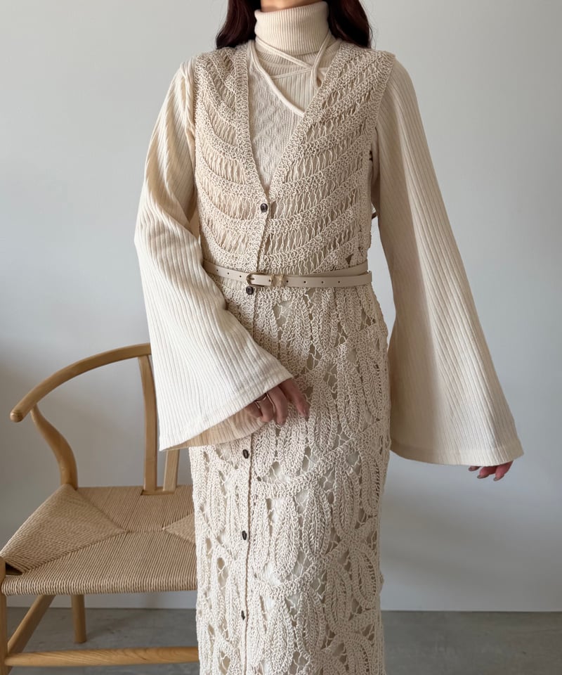 crochet race long vest | AÉRMA boutique