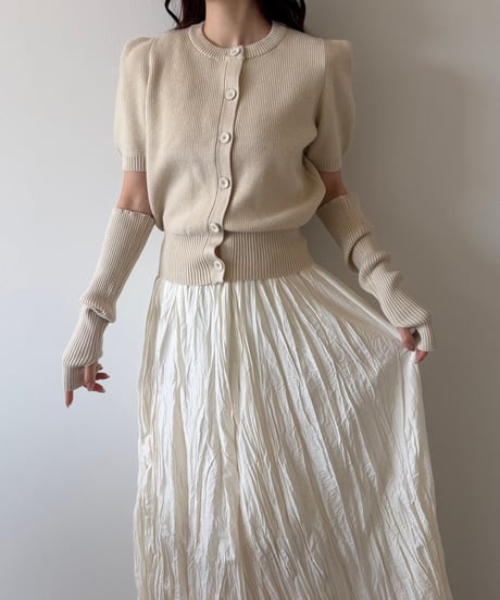 puff sleeve arm warmer knit