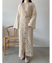 crochet race long vest