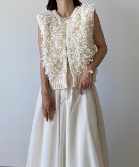 loop fringe knit vest