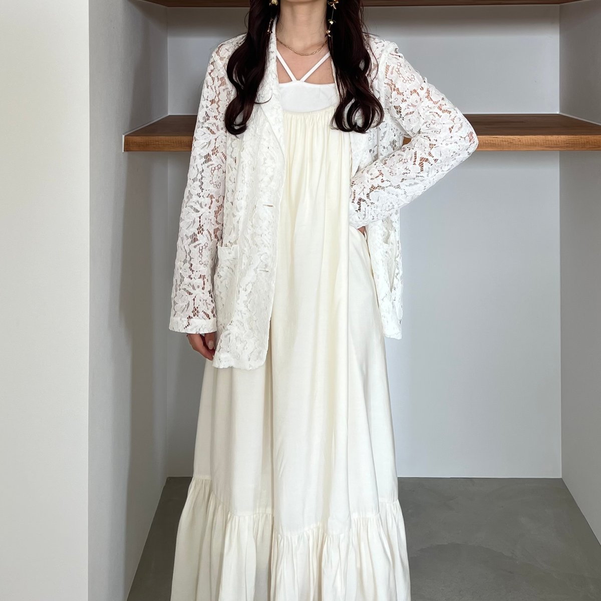 aere sheer tumbler jacket クリーム　アエレ sheer tumbler jacket -made in Japan - | aéré