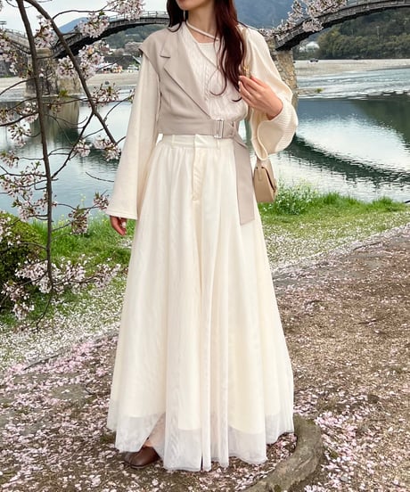 volume tulle frill skirt
