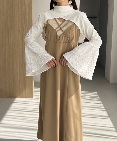 2way bell sleeve short tops