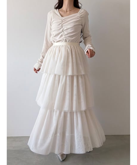 tiered tulle volume skirt