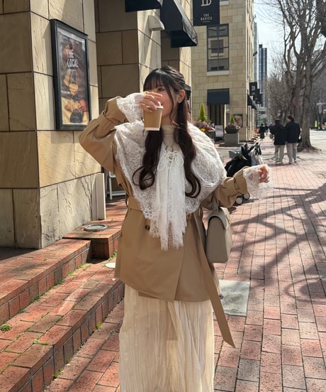 lace cape ribon blouse