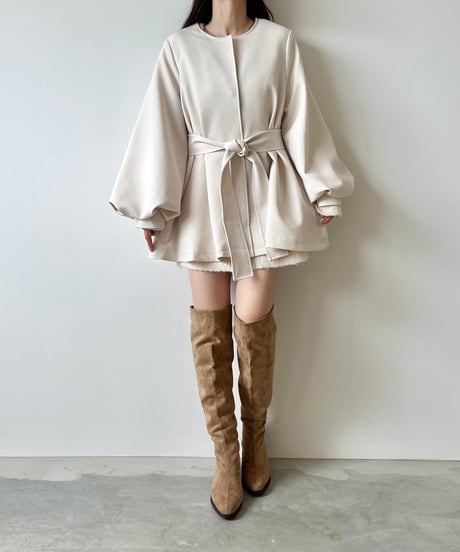 balloon sleeve flare jacket