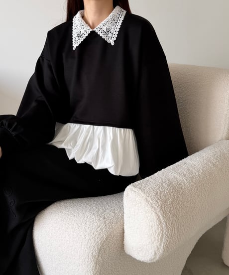 lace collar peplum balloon tops