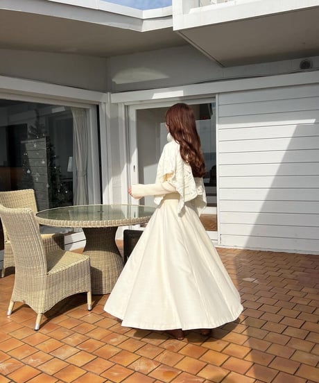 flare silhouette panel skirt (ivory)