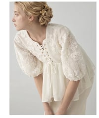 【再入荷】2way embroidery peplum tops