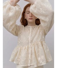 2way embroidery sheer volume blouse