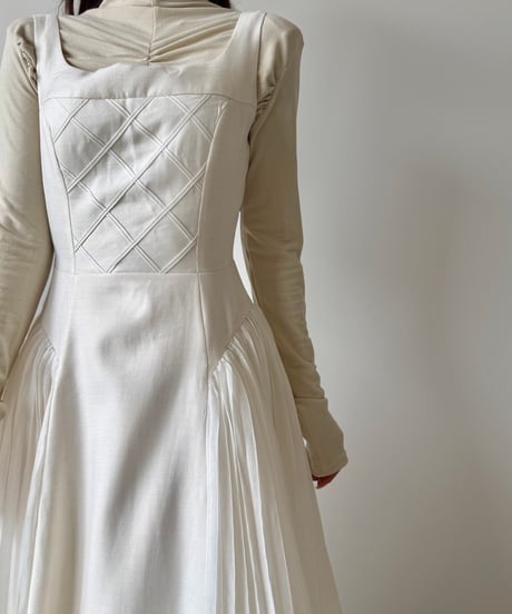 side pleats flare onepiece