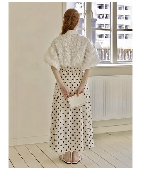 classical dot long skirt